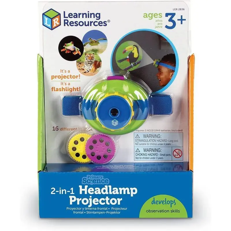 Learning Resources Primary Science Headlamp Projector with Adjustable Strap & Animal Discs Education