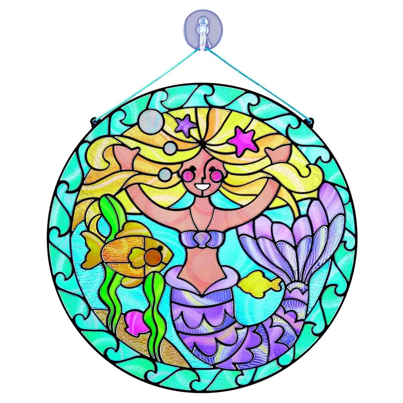 Melissa & Doug 19292 Stained Glass Made Easy - Mermaid Arts & Crafts