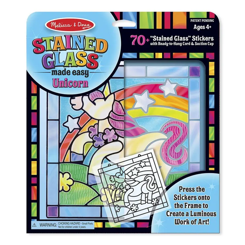 Melissa & Doug Stained Glass Unicorn Craft Sticker Kit Arts & Crafts