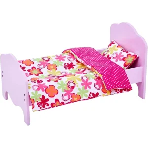 Teamson USA Td-11929-1f Single Bed with Bedding Dolls Accessories