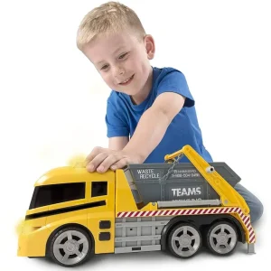 Teamsterz 1416394 Large Light & Sound Skip Lorry - Yellow Interactive
