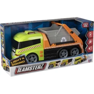 Teamsterz Large Light & Sound Skip Lorry - Green/orange Interactive