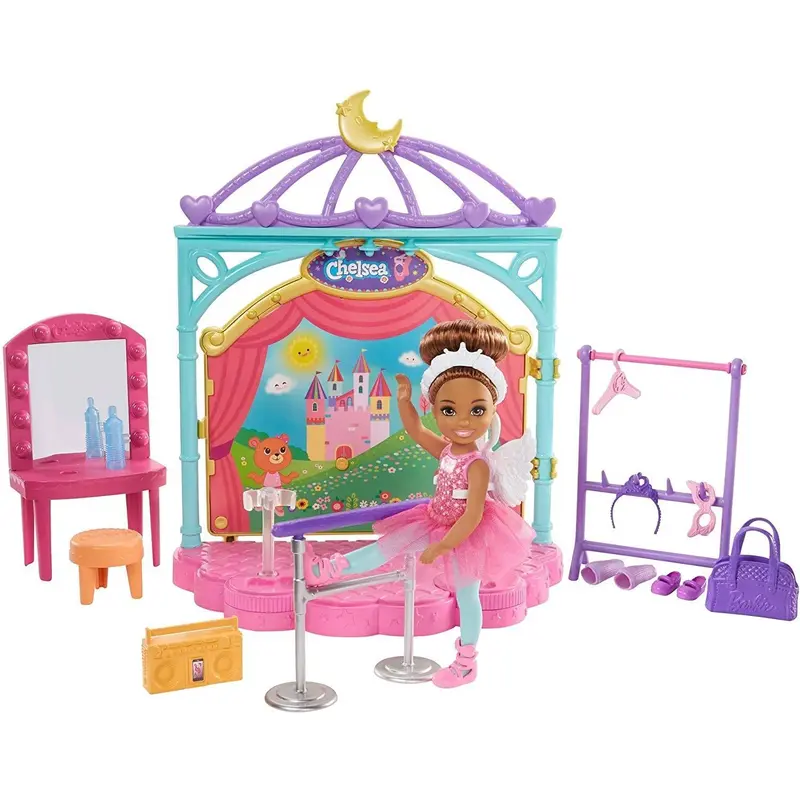 Barbie Club Chelsea Doll and Ballet Playset (6-in Brunette) with Accessories