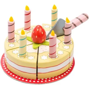 Le Toy Van Childrens Wooden Honeybake Vanilla Birthday Cake Pretend Play