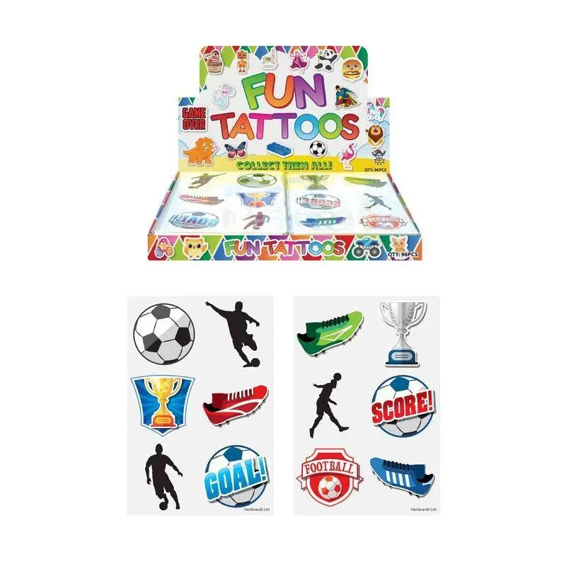 Hendrandt N51047 Mini Football Temporary Tattoo Sheets - Assorted