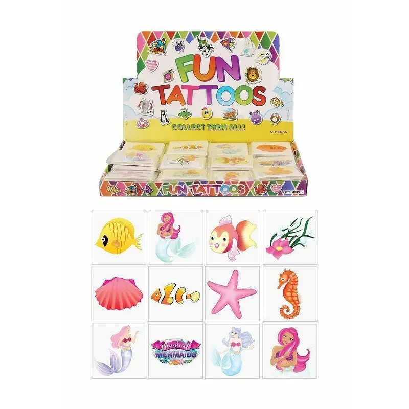 Hendrandt N51320 Mini Mermaid Temporary Tattoo Sheets - Assorted