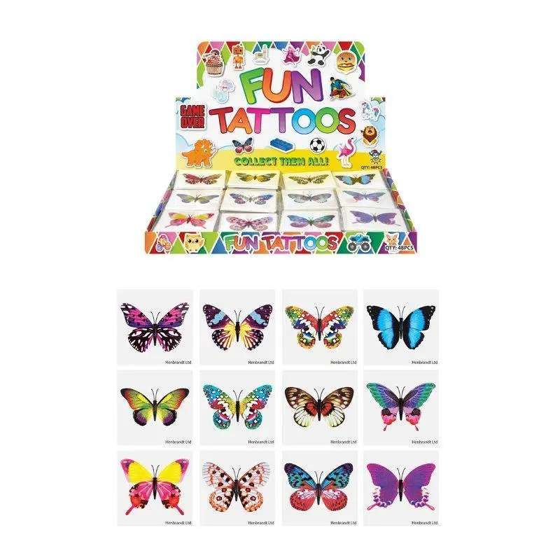 Hendrandt N51411 Mini Butterfly Temporary Tattoo Sheets - Assorted