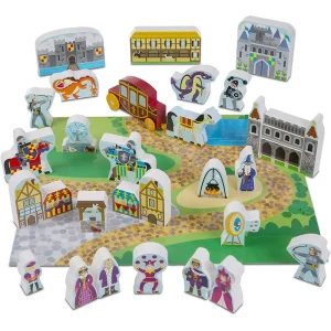 Melissa & Doug 10979 Wooden Town Play Set with Storage Tray (32pc)