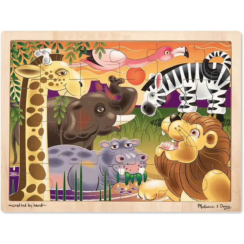 Melissa & Doug 12937 African Plains Wooden Jigsaw Puzzle - 24 Pieces