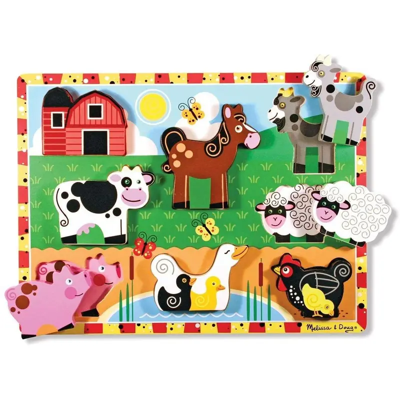 Melissa & Doug 13723 Farm Chunky Puzzle - 8 Pieces