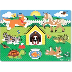 Melissa & Doug 19053 Pets Peg Puzzle - 8 Pieces