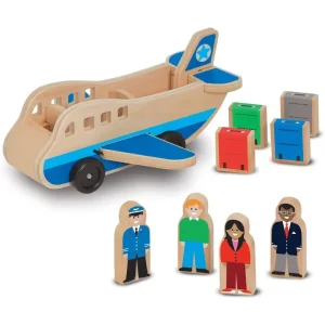 Melissa & Doug 19394 Wooden Airplane Play Set with 4 Figures