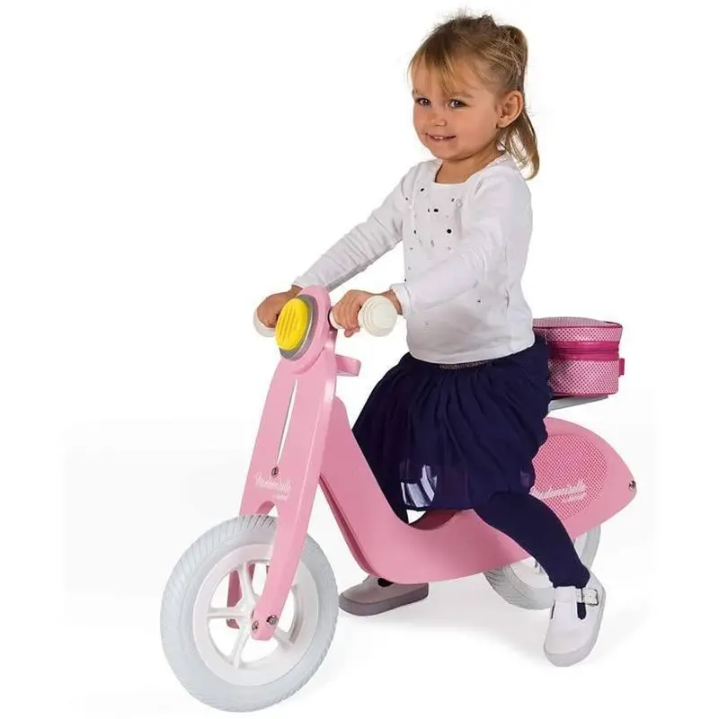 Janod - Mademoiselle Pink Wooden Retro Scooter Balance Bike