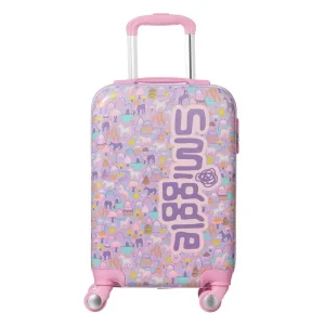 Smiggle Beam Four Wheel Travel Trolley Bag, Colour Lilac