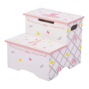 Teamson USA Td-12719a Swan Lake Step Stool with Storage