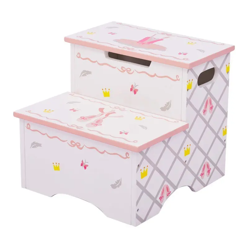 Teamson USA Td-12719a Swan Lake Step Stool with Storage