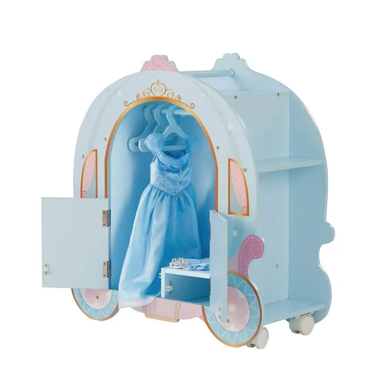 Teamson USA Td-12948a Princess Pumpkin Carriage with Closet and Dress