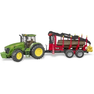 Bruder 03054 John Deere Forestry and Farm Tractor with Logging Trailer