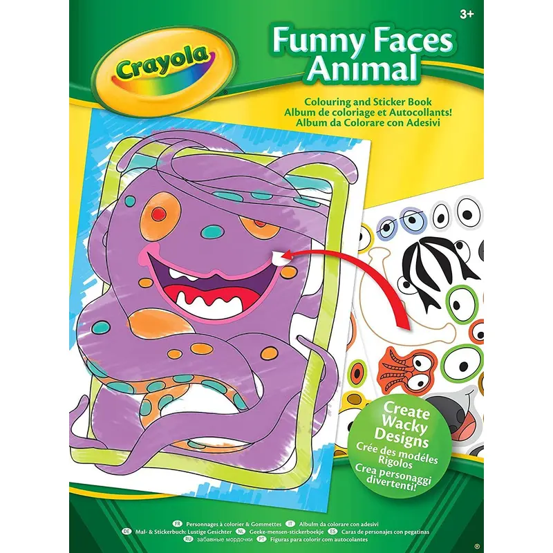 Crayola 221477 Funny Faces Colouring and Sticker Book
