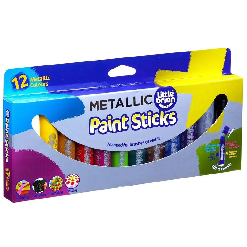 Little Brian Metallic Paint Sticks 12 Pack