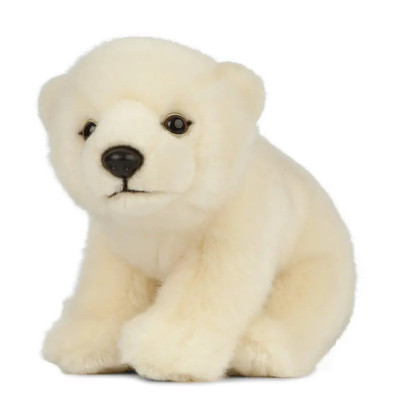 Living Nature Sitting Polar Bear Cub Soft Toy