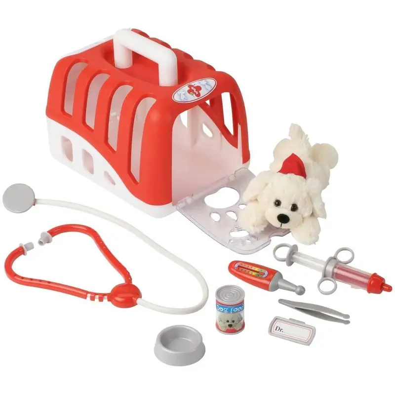 Klein Rescue Team Max & Dr. Kim Vet's Transport Box with Cuddly Dog