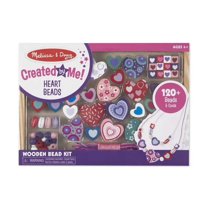 Melissa and Doug Created By Me! Heart Beads Wooden Bead Kit