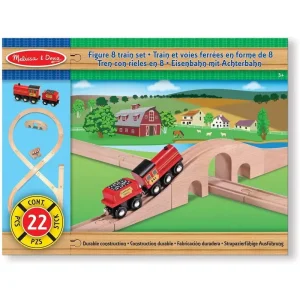 Melissa & Doug 10703 Classic Wooden Figure Eight Train Set