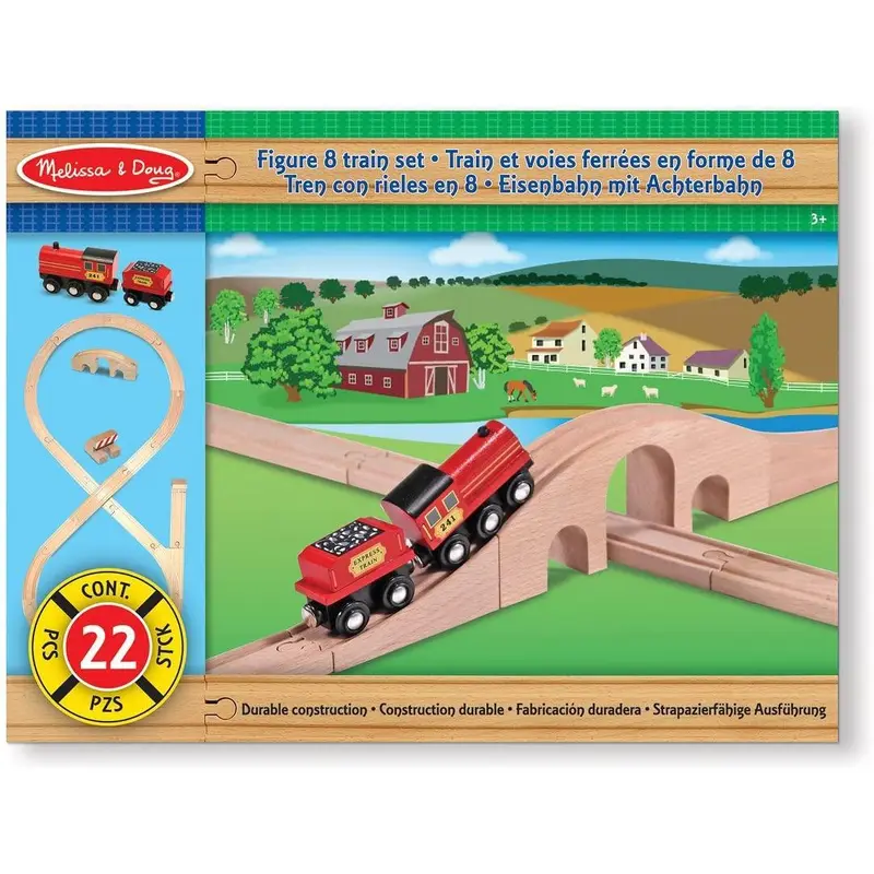 Melissa & Doug 10703 Classic Wooden Figure Eight Train Set