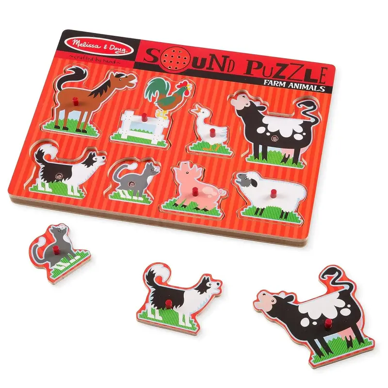 Melissa & Doug 10726 Wooden Farm Animals Sound Puzzle