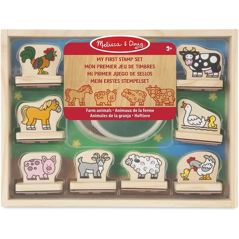 Melissa & Doug My First Wooden Stamp Set - Farm Animals