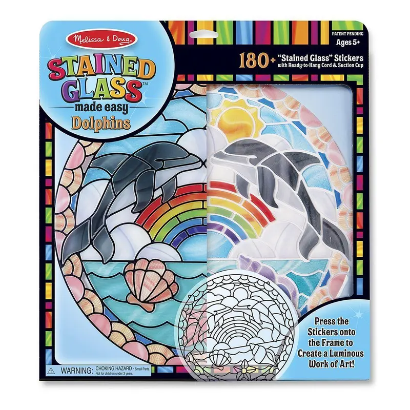 Melissa & Doug Stained Glass Dolphin Craft Sticker Kit
