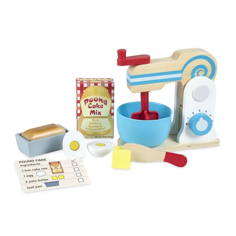 Melissa & Doug Wooden Make-a-cake Mixer Set