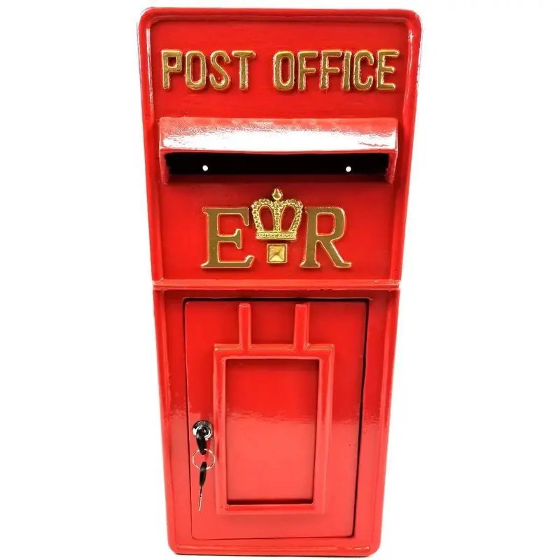 Replica British Royal Mail Er Post Box Or Letter Box - Red