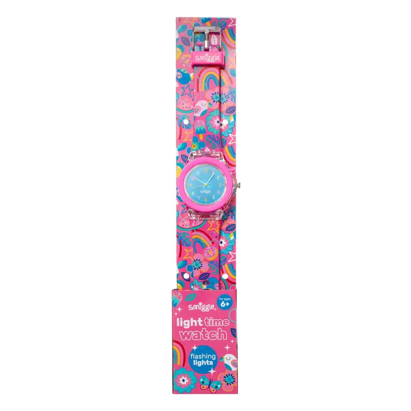 Smiggle Flow Light Time Flashing Watch Pink