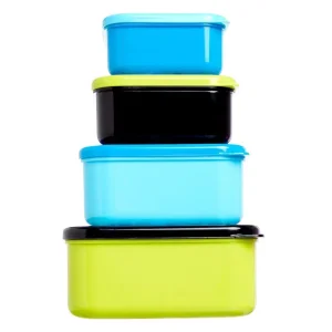Smiggle Happy Snack N' Stack Containers X 4 - Black