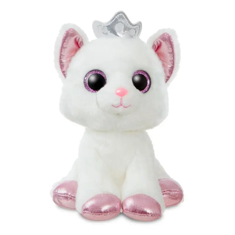 AURORA Duchess White Cat with Crown Plush 17cm