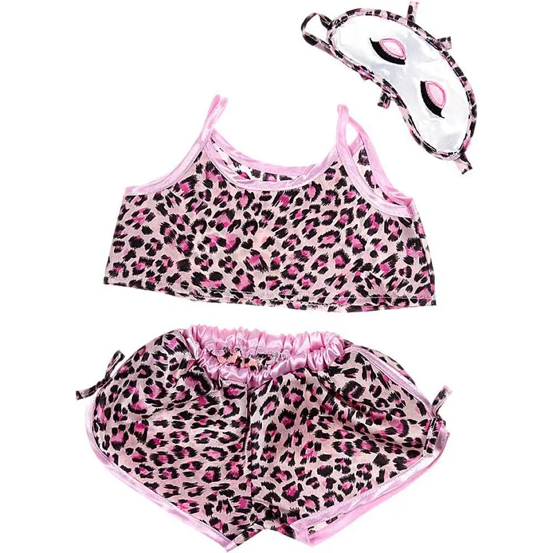 Be My Bear Pink Leopard Print Pj's Outfit 40cm