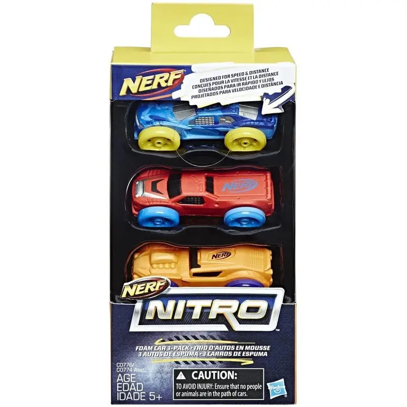 NERF Nitro C0776 Foam Cars - Pack of 3