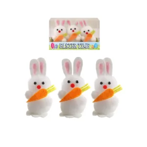Easter Time Bunnies with Carrot - Pack of 3