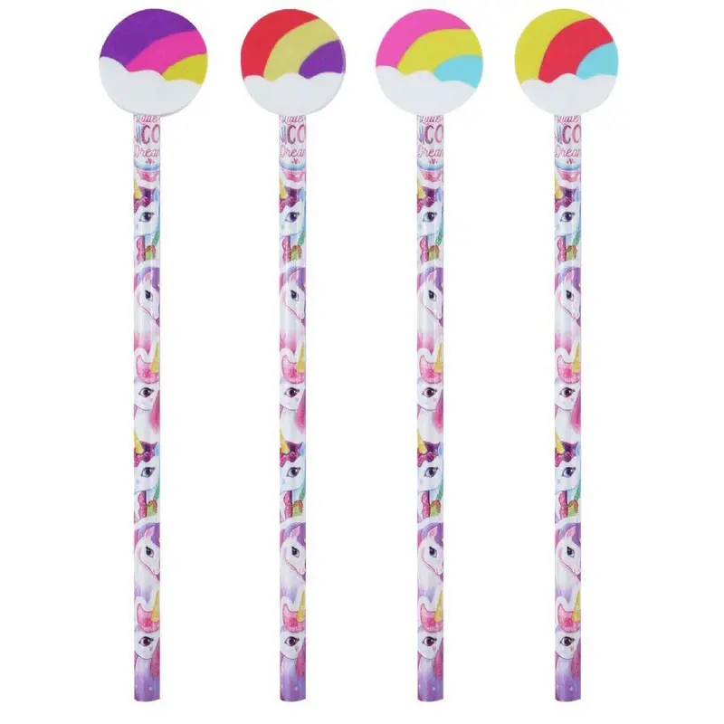 Fun Stationery Unicorn Pencil with Eraser Top - Assorted