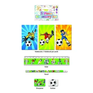 5 Piece Football Stationery Set