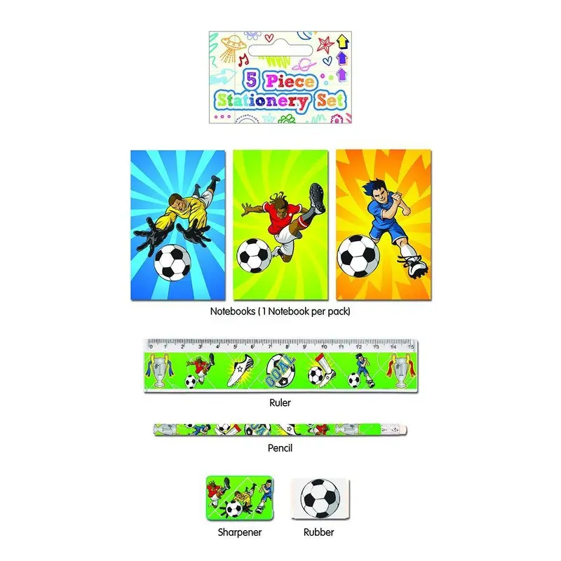 5 Piece Football Stationery Set