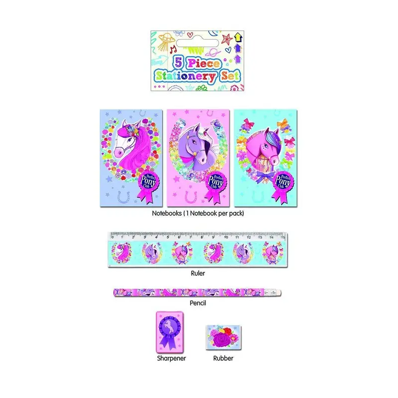 5 Piece Ponies Stationery Set