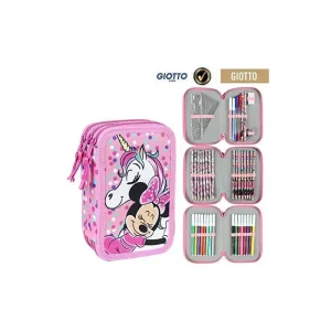 Disney Minnie Mouse Giotto Triple Pencil Case, 42 Piece Set