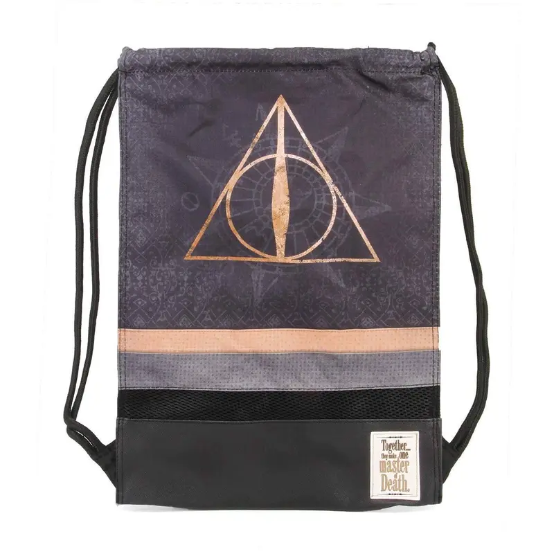 Harry Potter Deathly Hallows Black Drawstring Bag 48cm