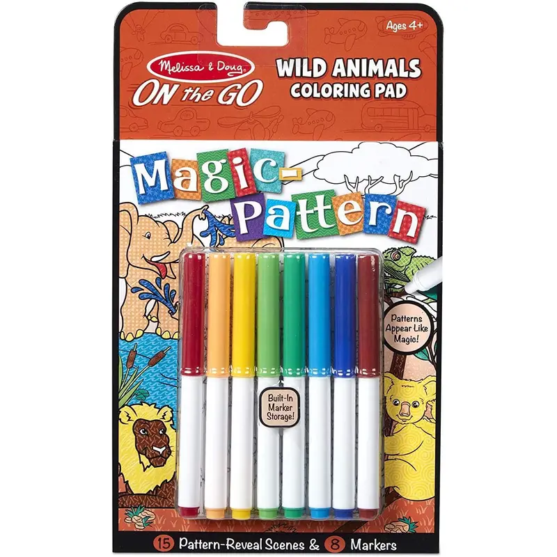 Melissa & Doug 40312 Magic-pattern Wild Animals Colouring Pad