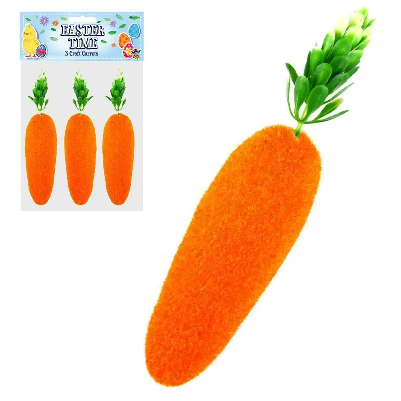 Easter Time Pack of 3 Craft Carrots 15cm