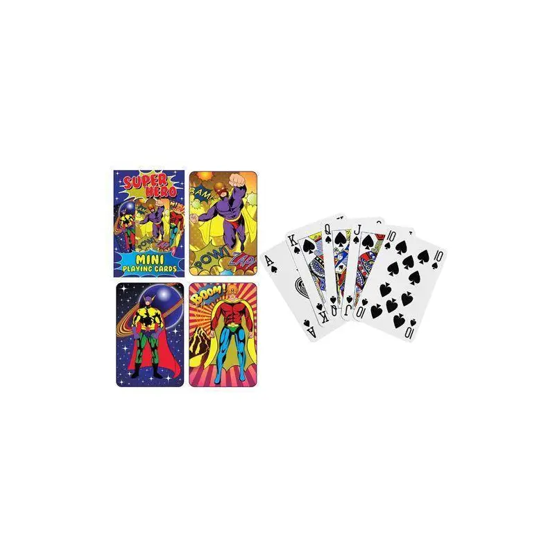 Fun Stationery Cards Playing Mini Super Hero 6 X 4cm - Assortment