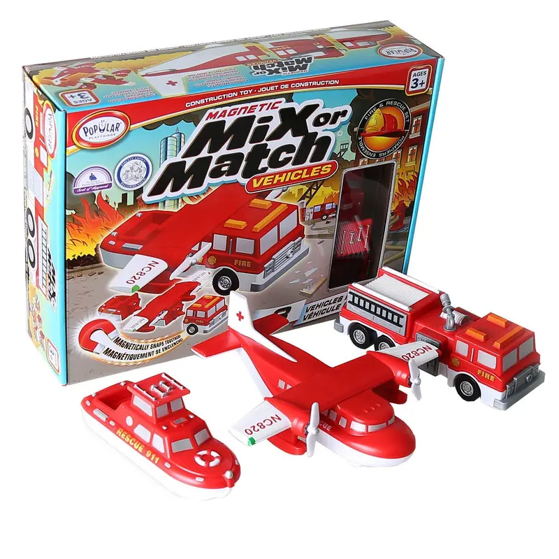 Popular Playthings Magnetic Mix Or Match Vehicles, Fire & Rescue